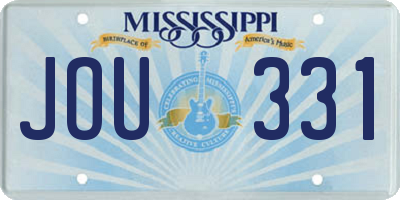 MS license plate JOU331