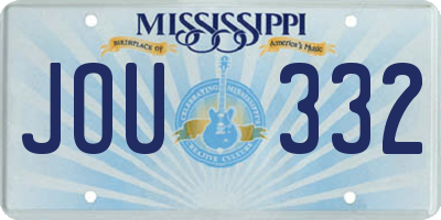 MS license plate JOU332