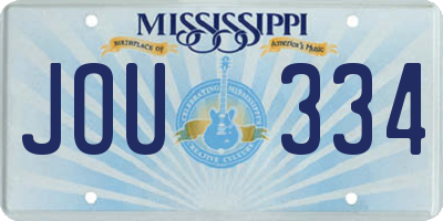 MS license plate JOU334