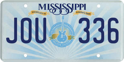 MS license plate JOU336