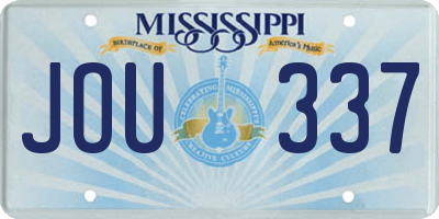 MS license plate JOU337