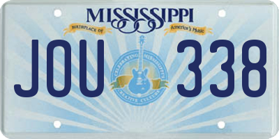MS license plate JOU338