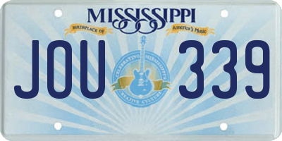 MS license plate JOU339