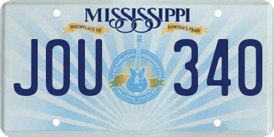 MS license plate JOU340