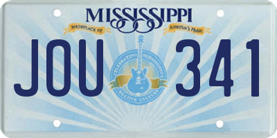 MS license plate JOU341