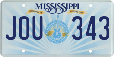MS license plate JOU343