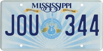 MS license plate JOU344