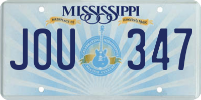 MS license plate JOU347
