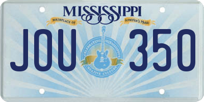 MS license plate JOU350