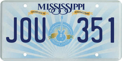 MS license plate JOU351