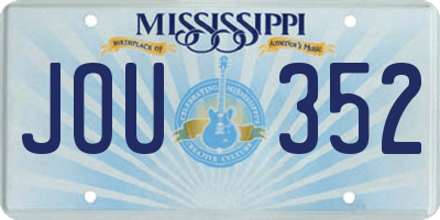 MS license plate JOU352