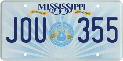 MS license plate JOU355