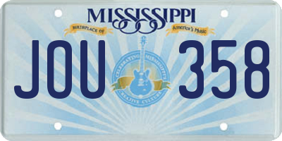 MS license plate JOU358