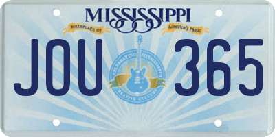 MS license plate JOU365