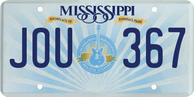 MS license plate JOU367