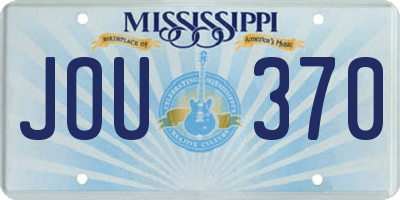MS license plate JOU370