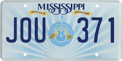 MS license plate JOU371