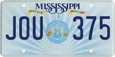 MS license plate JOU375