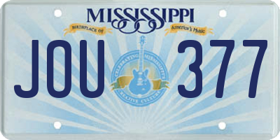MS license plate JOU377