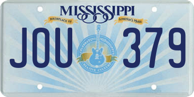 MS license plate JOU379