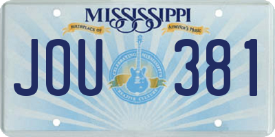 MS license plate JOU381