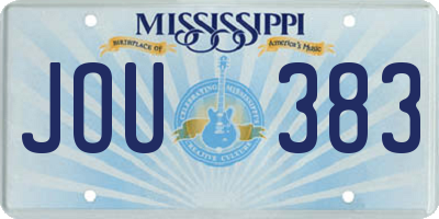 MS license plate JOU383