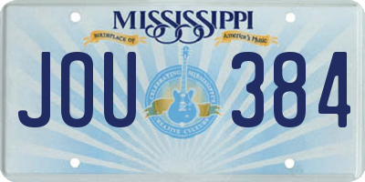 MS license plate JOU384