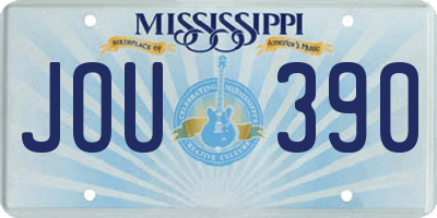 MS license plate JOU390