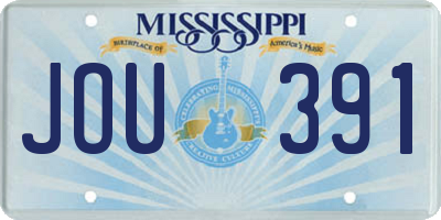 MS license plate JOU391