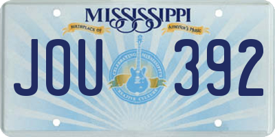MS license plate JOU392