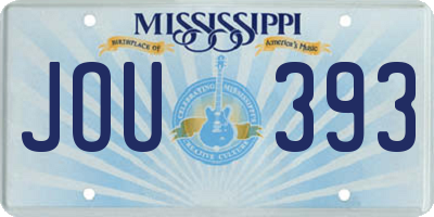 MS license plate JOU393