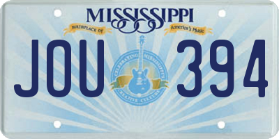 MS license plate JOU394