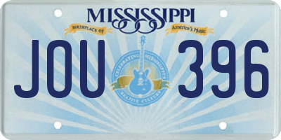 MS license plate JOU396