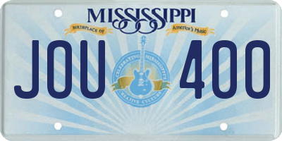 MS license plate JOU400