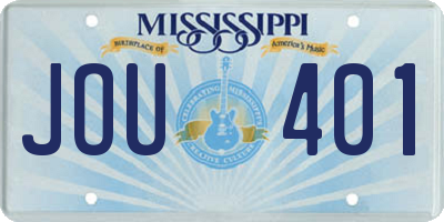 MS license plate JOU401