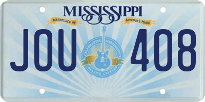 MS license plate JOU408