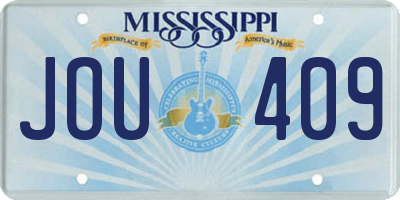 MS license plate JOU409