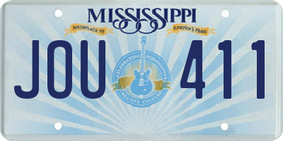 MS license plate JOU411