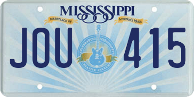 MS license plate JOU415