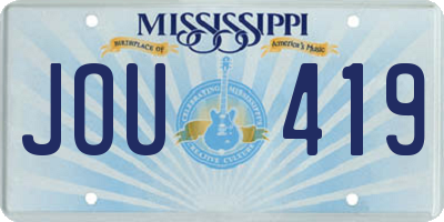 MS license plate JOU419