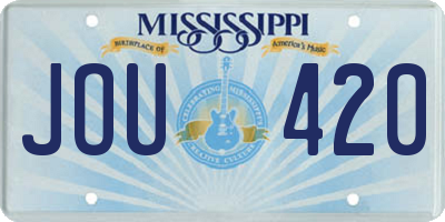 MS license plate JOU420