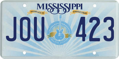 MS license plate JOU423