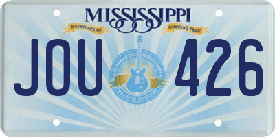 MS license plate JOU426