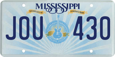 MS license plate JOU430