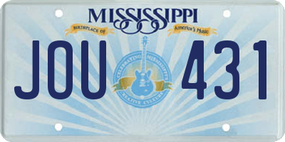 MS license plate JOU431
