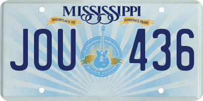 MS license plate JOU436