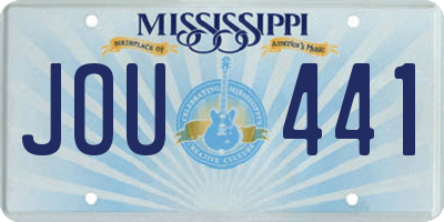 MS license plate JOU441