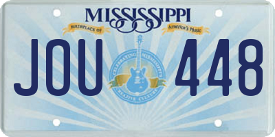 MS license plate JOU448