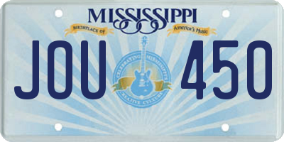MS license plate JOU450
