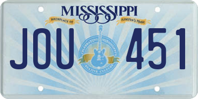 MS license plate JOU451